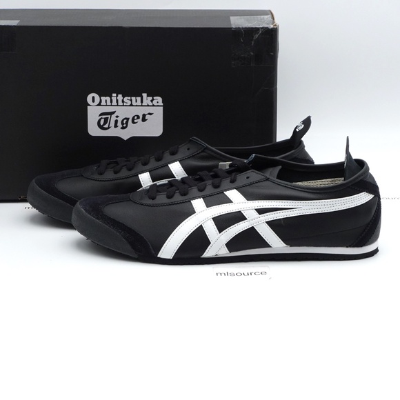 NEW Size 14 Men's Onitsuka Tiger Mexico 66 Leather Sneakers DL408-9001 Black - Picture 1 of 7